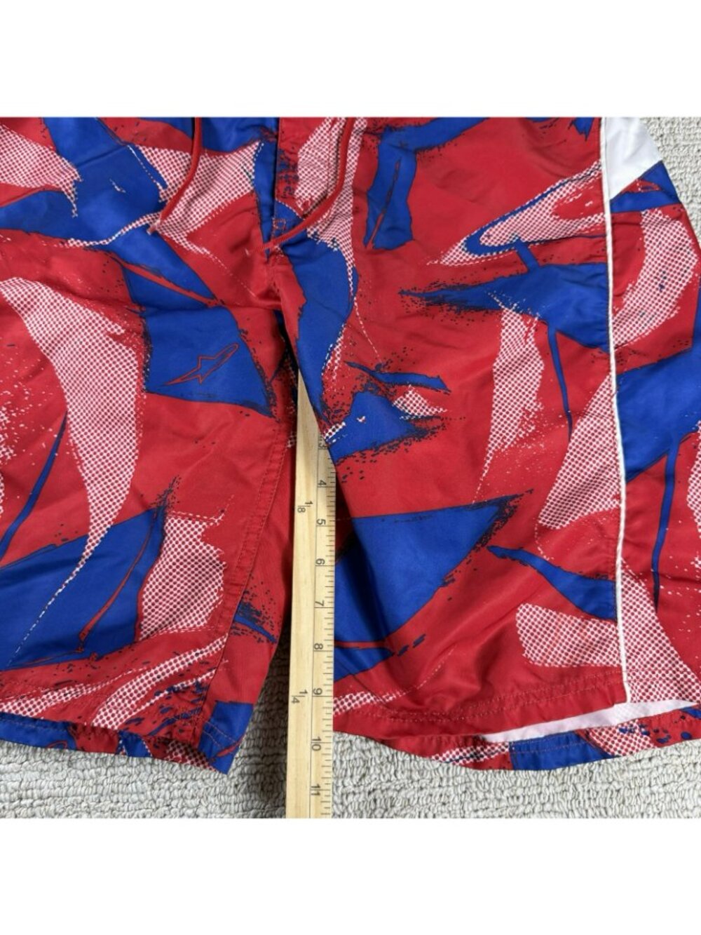 Alpinestars Beach Board Shorts Swim Trunks Red Blue Men’s Size 36 x 10 - Picture 4 of 6